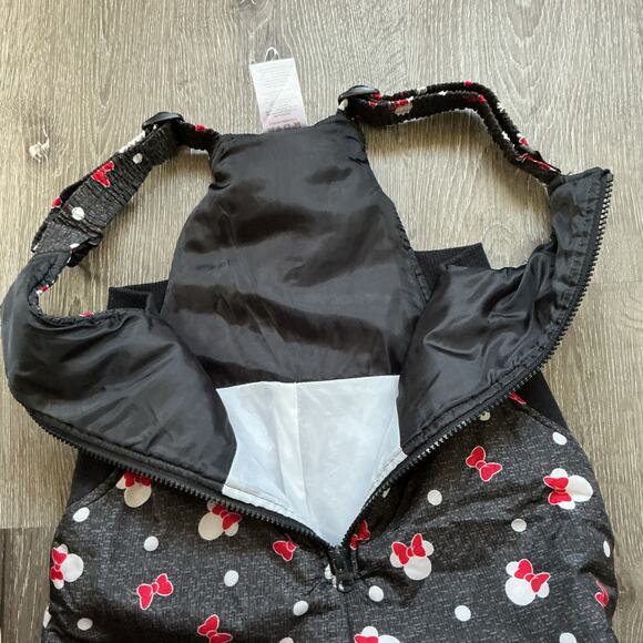 Girls 6X Disney Minnie Mouse Snow Pants Adjustable Bibs Gray Pink - Picture 11 of 11